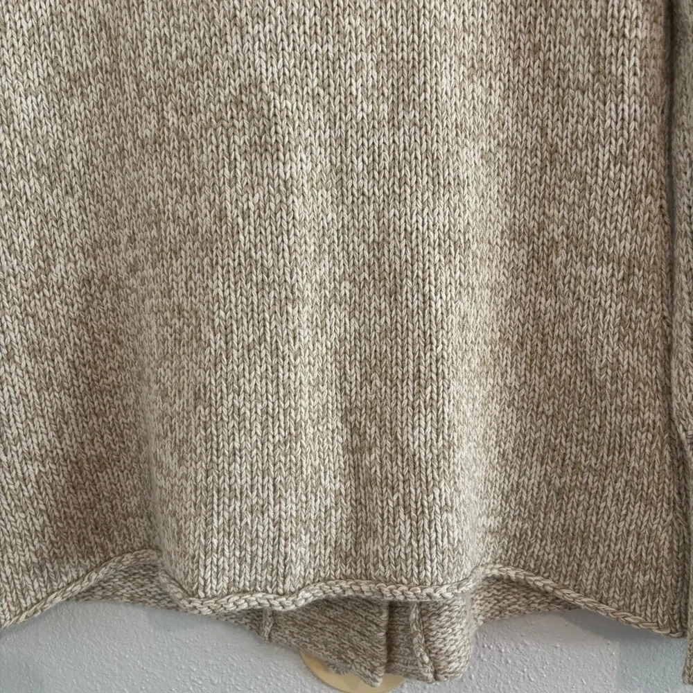 J.Jill Marled Knit Beige Tan Cardigan Sweater Size S Artsy Mixed Size Buttons